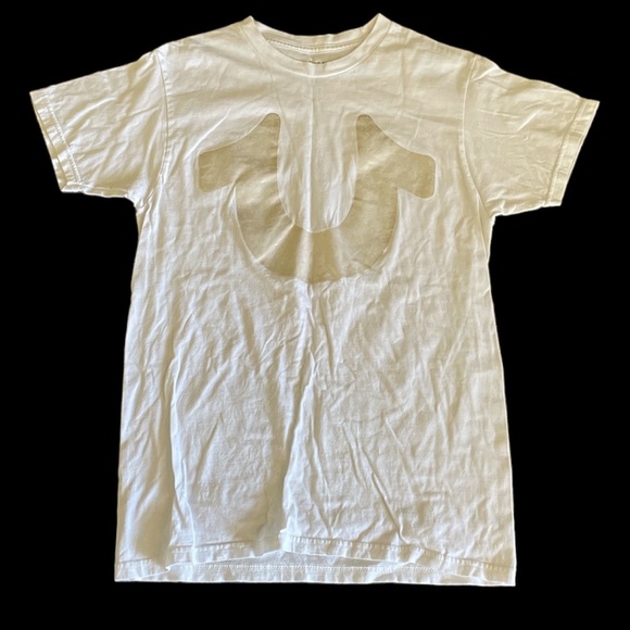 True Religion white/gold foil logo t-shirt - Picture 1 of 3